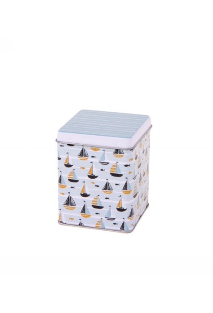 Blikken Maritime vierkant 100gram 7.5x7.5x9.5cm 12stuks