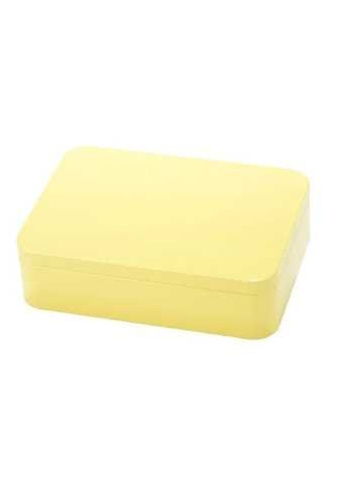 Blikken Uni Geel Rechthoekig 14.2x10.1x3.1cm 12stuks
