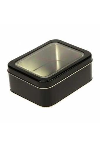 Blikken Zwart Rechthoekig & Venster 14.7x11.5x5.7cm 12stuks
