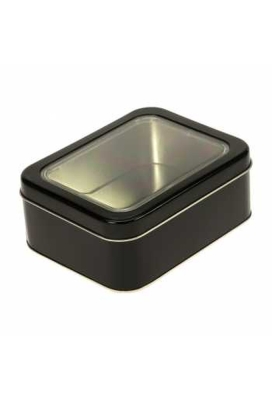 Blikken Zwart Rechthoekig & Venster 14.7x11.5x5.7cm 12stuks