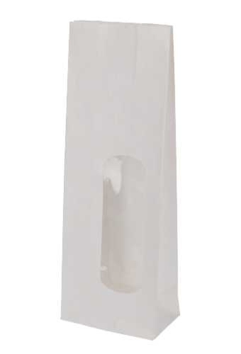 Blokbodemzakjes Wit & Lange Venster Sealbaar 7x4x20cm 70gr 100stuks