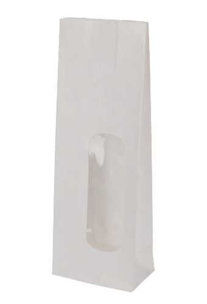 Blokbodemzakjes Wit & Lange Venster Sealbaar 7x4x20cm 70gr 100stuks