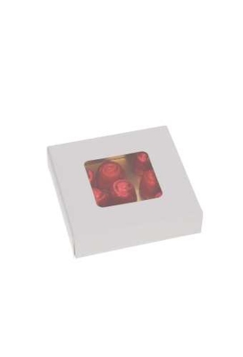 Bonbondoosjes & Schuifvenster Wit Mat & Goud Mat 10x10x2.7cm 10stuks