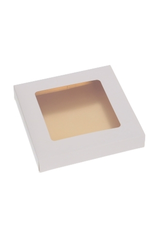 Bonbondoosjes & Schuifvenster Wit Mat & Goud Mat 15x15x2.7cm 8stuks