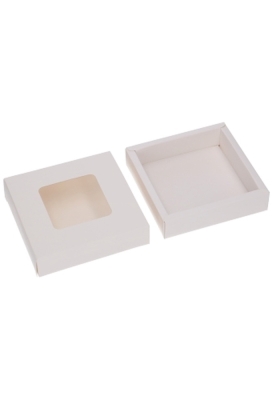 Bonbondoosjes & Schuifvenster Wit Mat 10x10x2.7cm 7stuks
