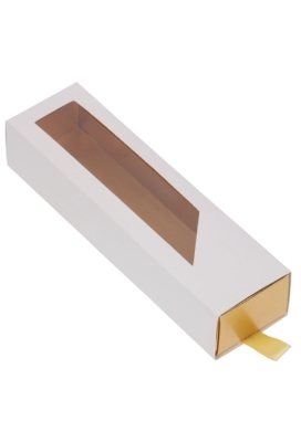 Bonbondoosjes 1 Ladeboxje Wit Mat & Goud Mat Laag 16x4.3x2.8cm 10stuks