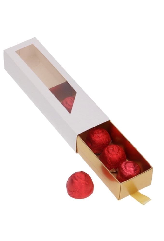 Bonbondoosjes 1 Ladeboxje Wit Mat & Goud Mat Laag 16x4.3x2.8cm 10stuks