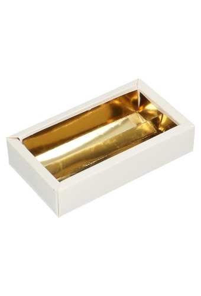 Bonbondoosjes Lederlook Wit Transp.Venster 14.5x7.5x3.5cm 10st
