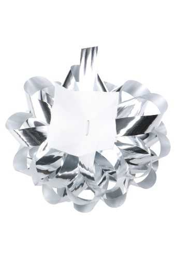 Bows Strik Doorsnee 9cm Zilver Metallic met plakker 20stuks