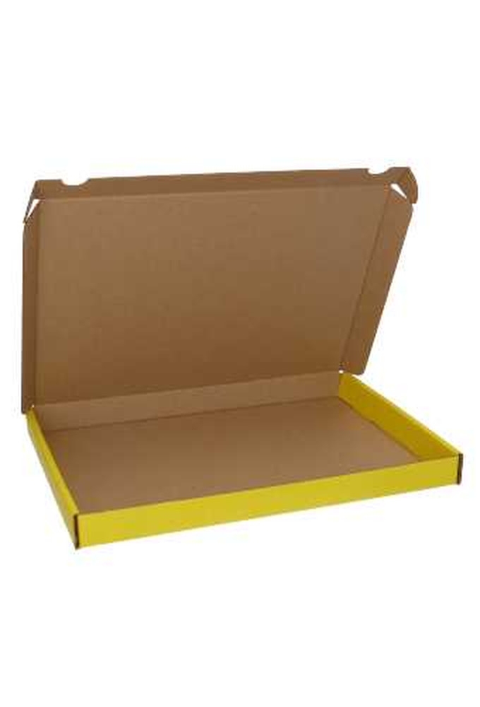 Brievenbusdoos Met Klep Pinto Kraft Geel A4 31x22x2.6cm 25stuks
