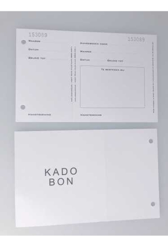 Cadeaubon + Kadozakje Thank You Wit & Lint 10.5x2.8x16cm 10stuks