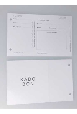Cadeaubon + Kadozakje Thank You Wit & Lint 10.5x2.8x16cm 10stuks