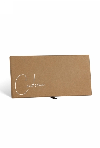 Cadeaubon + Luxe Cadeaudoosje Kraft Cadeau Met Lint 22x11x1.3cm 10st