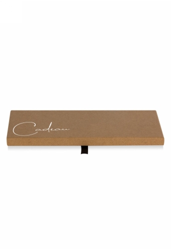 Cadeaubon + Luxe Cadeaudoosje Kraft Cadeau Met Lint 22x11x1.3cm 10st