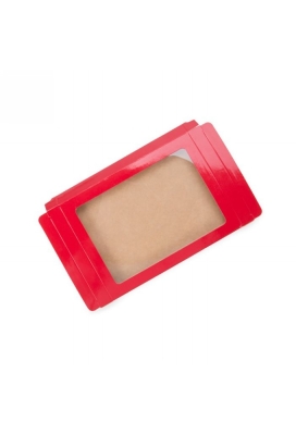 Cadeaudoosjes Jura Glans Rood Met Venster 12.5x1.5x16.8 cm 25stuks
