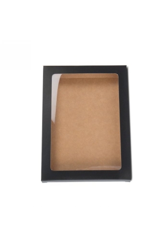 Cadeaudoosjes Jura Glans Zwart Met Venster 11.5x1.5x15cm 25stuks