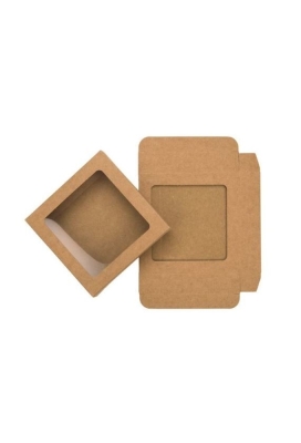 Cadeaudoosjes Jura Kraft Met Venster 10.5x2.2x10.5cm 25stuks
