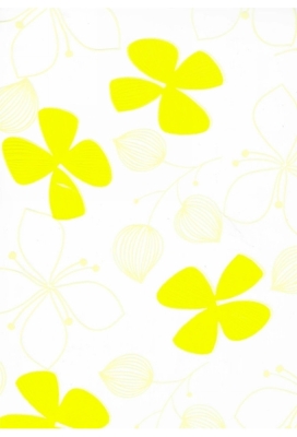 Cadeaufolie Transparant Flower Geel 70cm x 50meter 35my OP IS OP