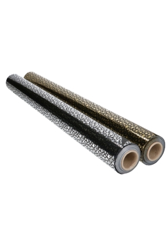 Cadeaufolie Zwart & Metallic Silver Stars Rain 70x50meter
