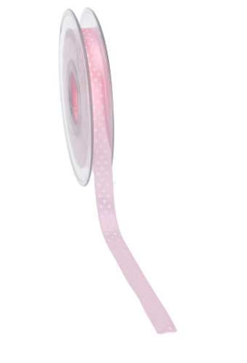 Cadeaulint Satijn Dots Roze 10mm x 20 meter