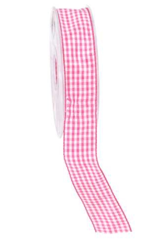 Cadeaulinten Ruit Fuchsia 25mm x 20 meter