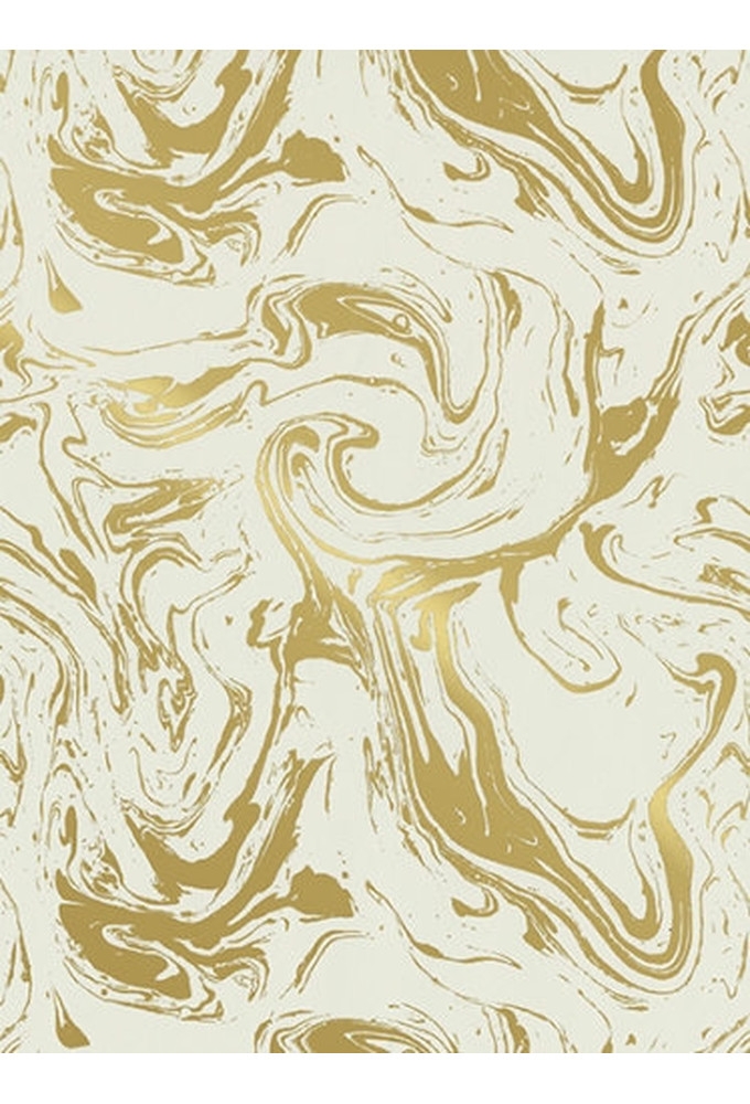 Cadeaupapier Coated fluid marble creme & gold 70cm x 200meter
