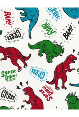 Cadeaupapier Coated super dino green & red & blue 70cm x 200meter
