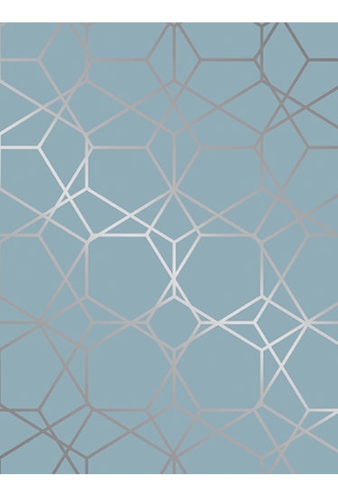Cadeaupapier Metallic diamond greyblue  50cm x 200meter