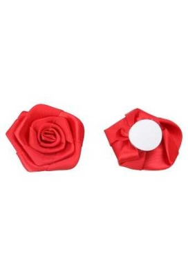 Cadeaustrikje Satijn Roos Groot Rood Met Plakker 4.5cm 15stuks