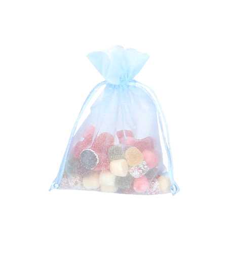 Organza zakjes Baby Blauw Medium 12x17cm 10stuks