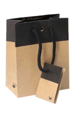 Cadeautasjes Palli Met Lintgleuf Kraft & Zwart 11x6.4x14.6cm 20stuks