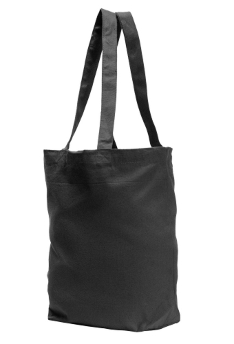 Canvas Draagtassen Zwart Met Hengsel 40x42x10cm 300grams 100stuks