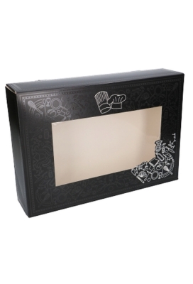 Cateringdoos Pico Black & Venster 36x25x8cm 100stuks op is op