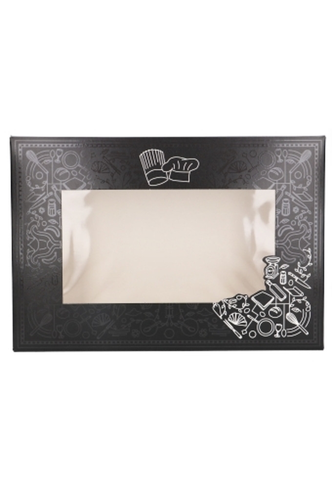 Cateringdoos Pico Black & Venster 36x25x8cm 100stuks op is op