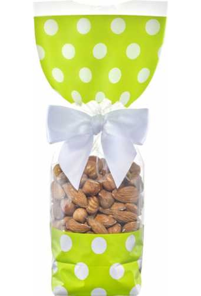 Cellofaan Zakjes Groen & Witte Dots 10x4x22cm 100stuks