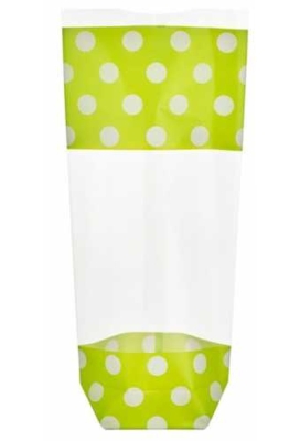 Cellofaan Zakjes Groen & Witte Dots 10x4x22cm 100stuks