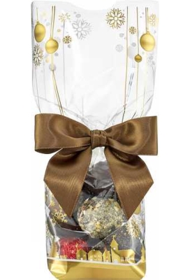 Cellofaan Zakjes Kerstballen Gold 10x4x22cm 100stuks