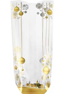 Cellofaan Zakjes Kerstballen Gold 10x4x22cm 100stuks