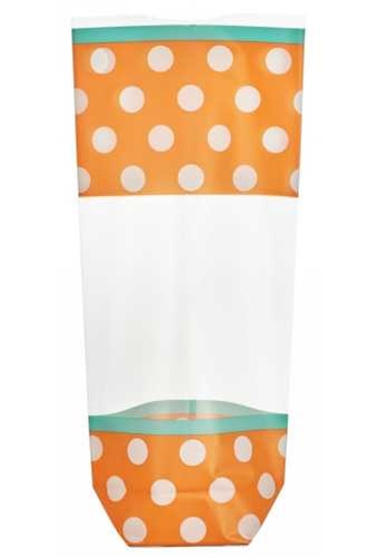 Cellofaan Zakjes Oranje & Witte Dots 10x4x22cm 100stuks