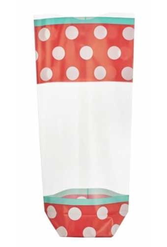 Cellofaan Zakjes Rood & Witte Dots 10x4x22cm 100stuks