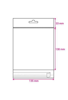 Cellofaan Zakjes Transp. & Wit Euroslot & Plakstrip 135x138mm 250stuks