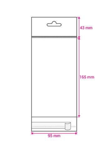 Cellofaan Zakjes Transp. & Wit Euroslot & Plakstrip 165x95mm 250stuks