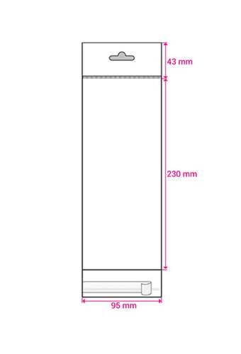 Cellofaan Zakjes Transp. & Wit Euroslot & Plakstrip 230x95mm 250stuks