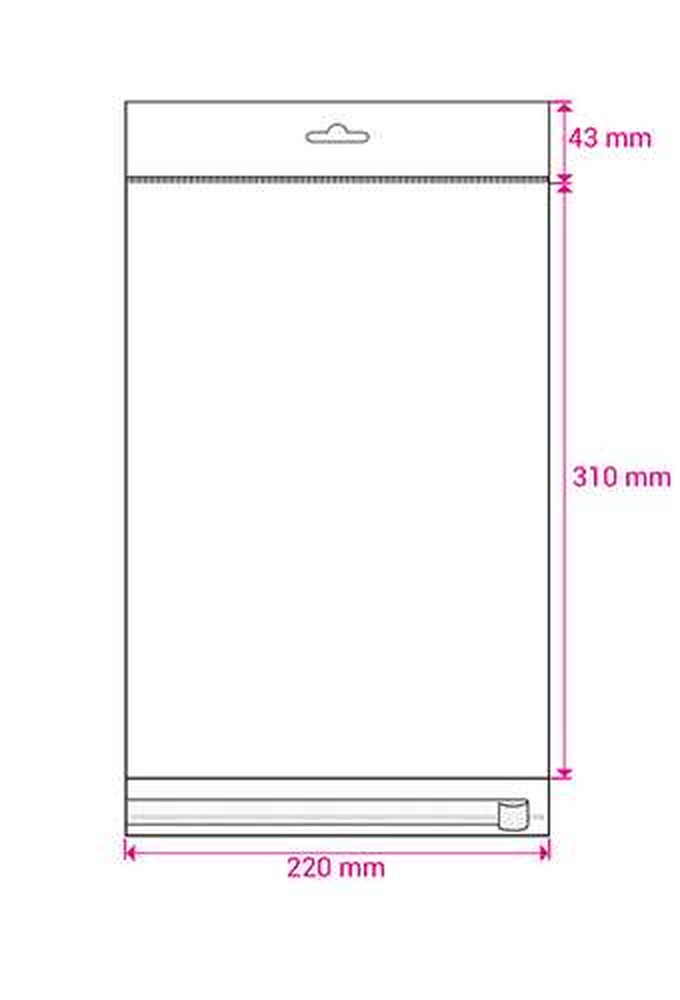 Cellofaan Zakjes Transp. & Wit Euroslot & Plakstrip 310x220mm 250stuks