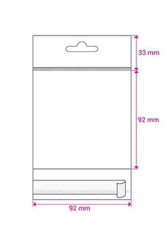 Cellofaan Zakjes Transp. & Wit Euroslot & Plakstrip 92x92mm 250stuks