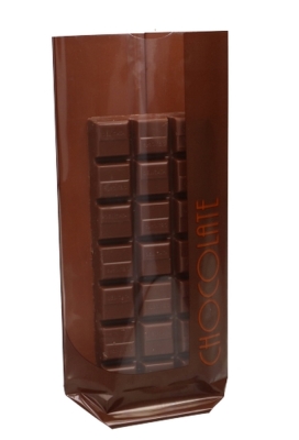 Cellofaan zakjes Chocolate Gourmet 10x4x22cm 100stuks