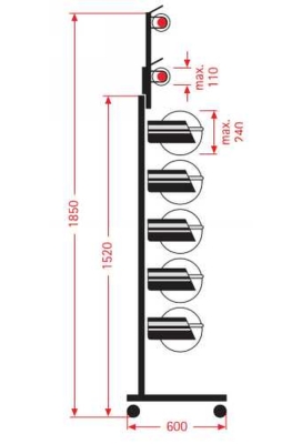 Complete Papierrolhouder 5x Papierrolhouder 75cm & Krullinten houder