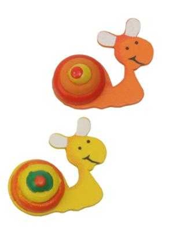 Decoplakkers Houten Slak Met Plakker 2.5x3.5cm 72stuks