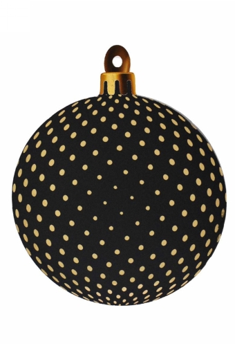 Decoratie Grote Etalage Kerstbal  Zwart Goud Stippen 85cm 1stuks