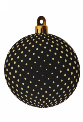 Decoratie Grote Etalage Kerstbal  Zwart Goud Stippen 85cm 1stuks